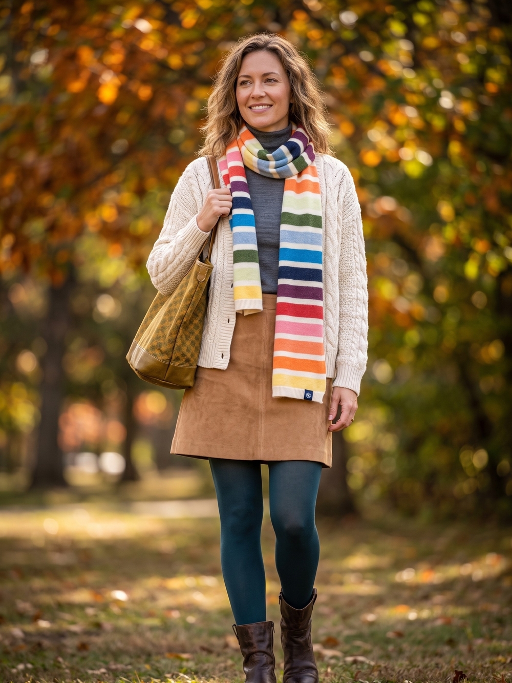 Vintage Gap 100% Lambswool Rainbow Stripe Scarf Dopamine Cabincore Prep Ski